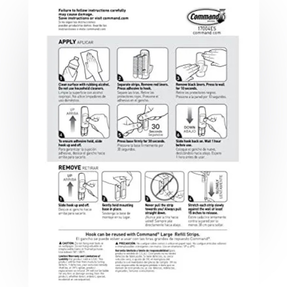 Command Utility Hooks 2-pack 7.5 lbs each - Picture 3 of 4